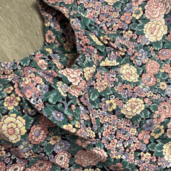 Vintage Cottagecore 1990s Floral Midi Dress with Bow - Picture 5 of 12